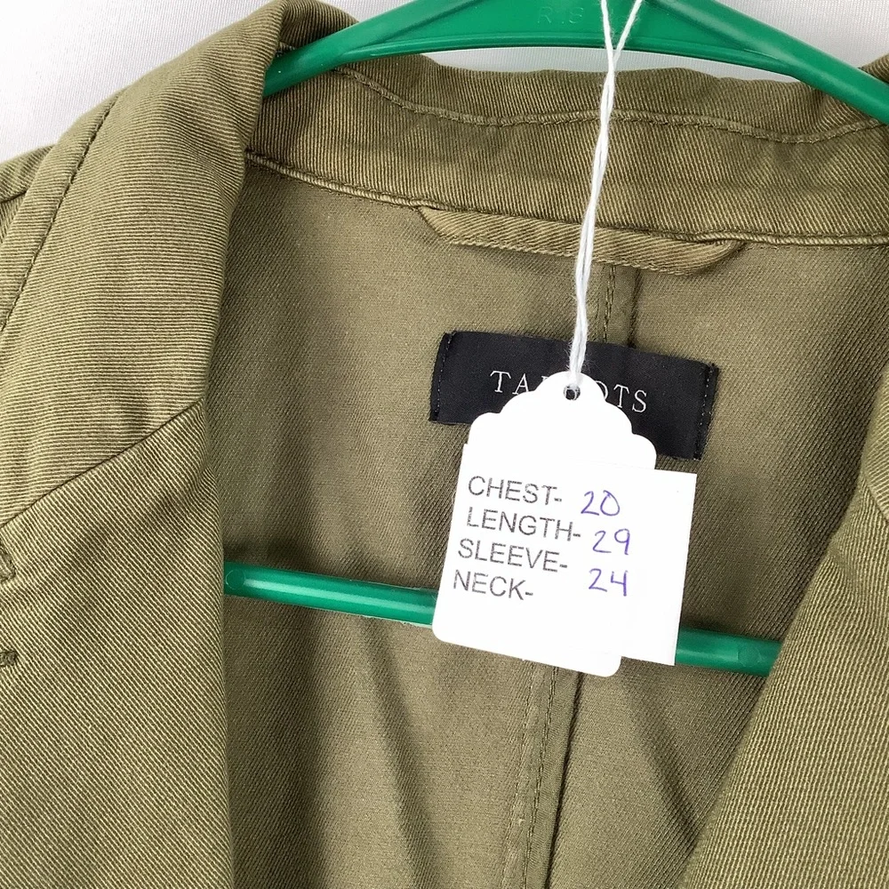 Talbots Casual Washed Women's Blazer size 10‎ olive color jacket